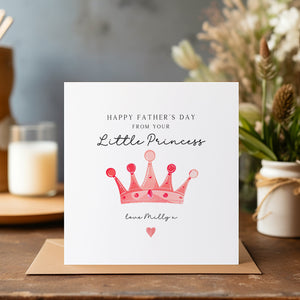 Happy Father's Day Card - Little Princess Card - Father's Day Card - Dad Greeting Card - First Time Dad - C1210