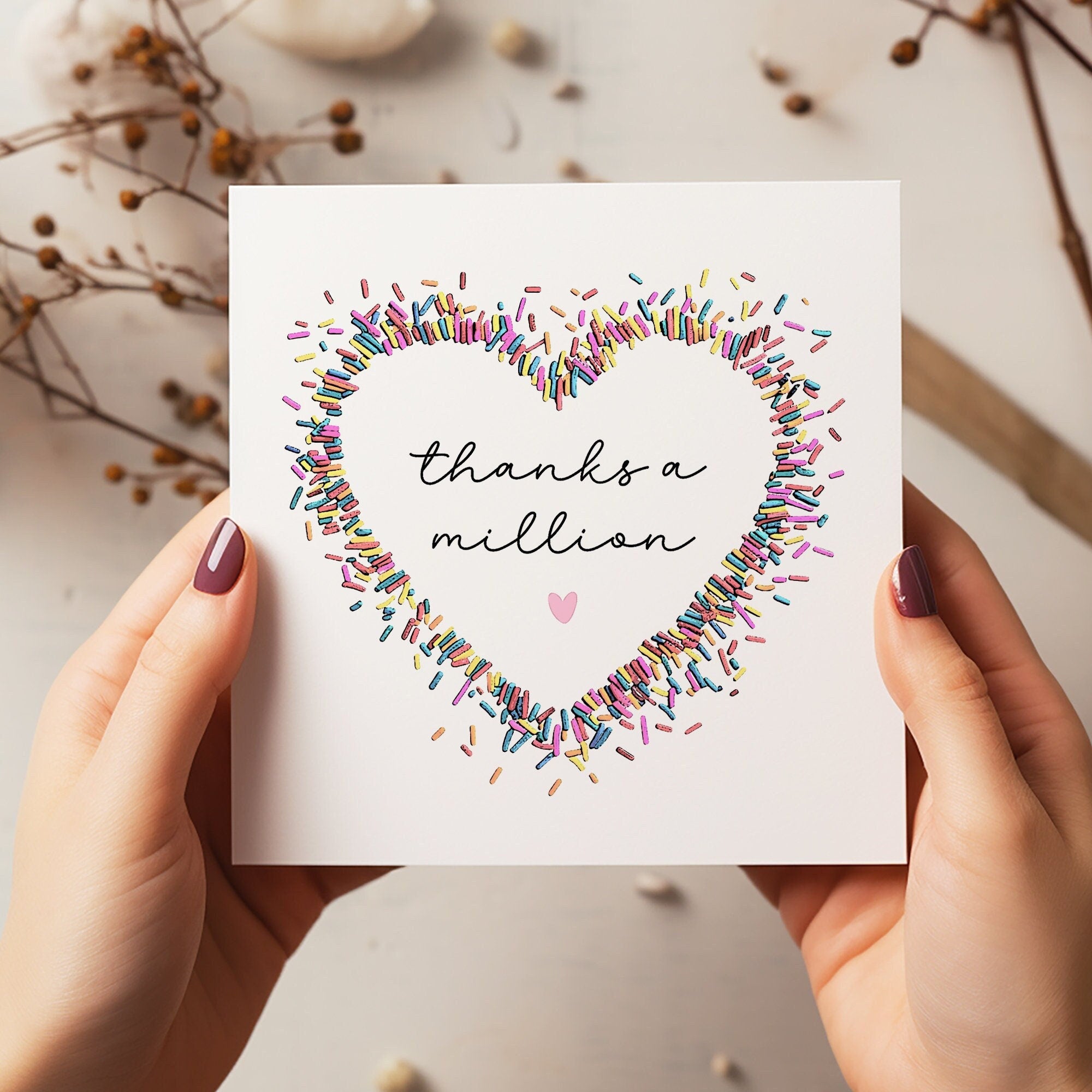 Thank You Card - Personalised Card - A Big Thank You - Thanks A Million - C1254