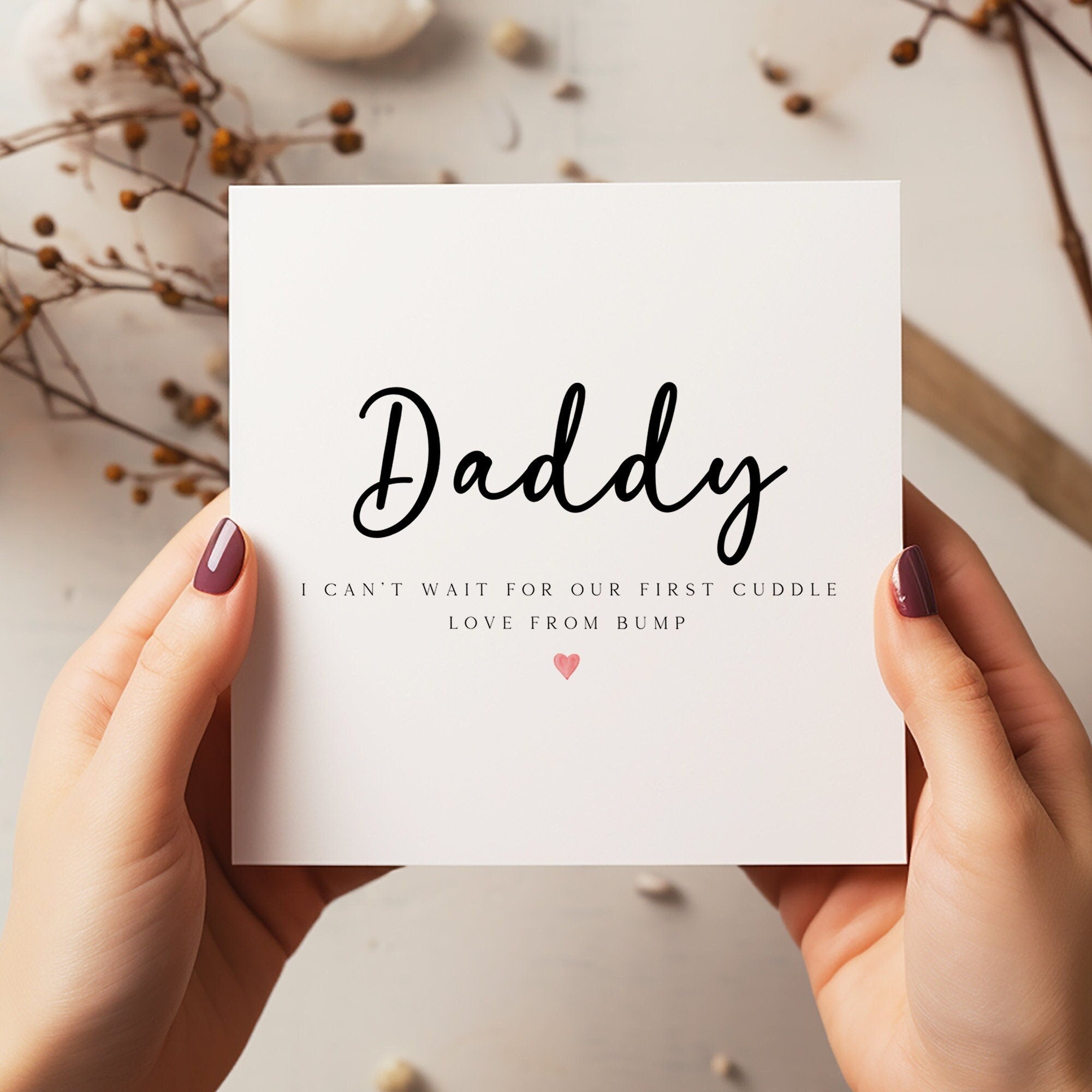 Happy Father's Day From The Bump Card - Daddy To Be Card - Father's Day Card - Dad Greeting Card - First Time Dad - C1390