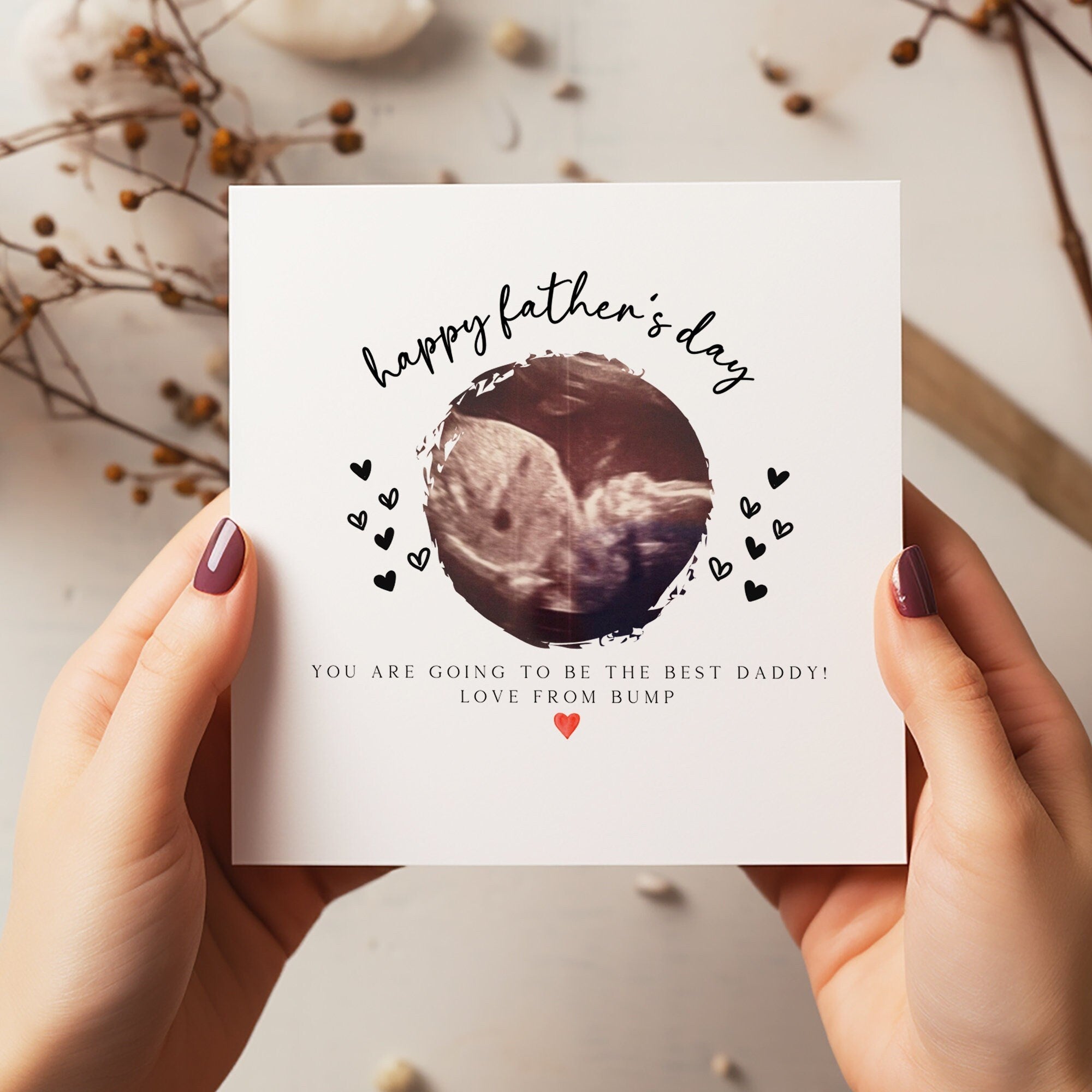 Happy Father's Day From The Bump Scan Card - Daddy To Be Card - Father's Day Card - Dad Greeting Card - First Time Dad - C1392