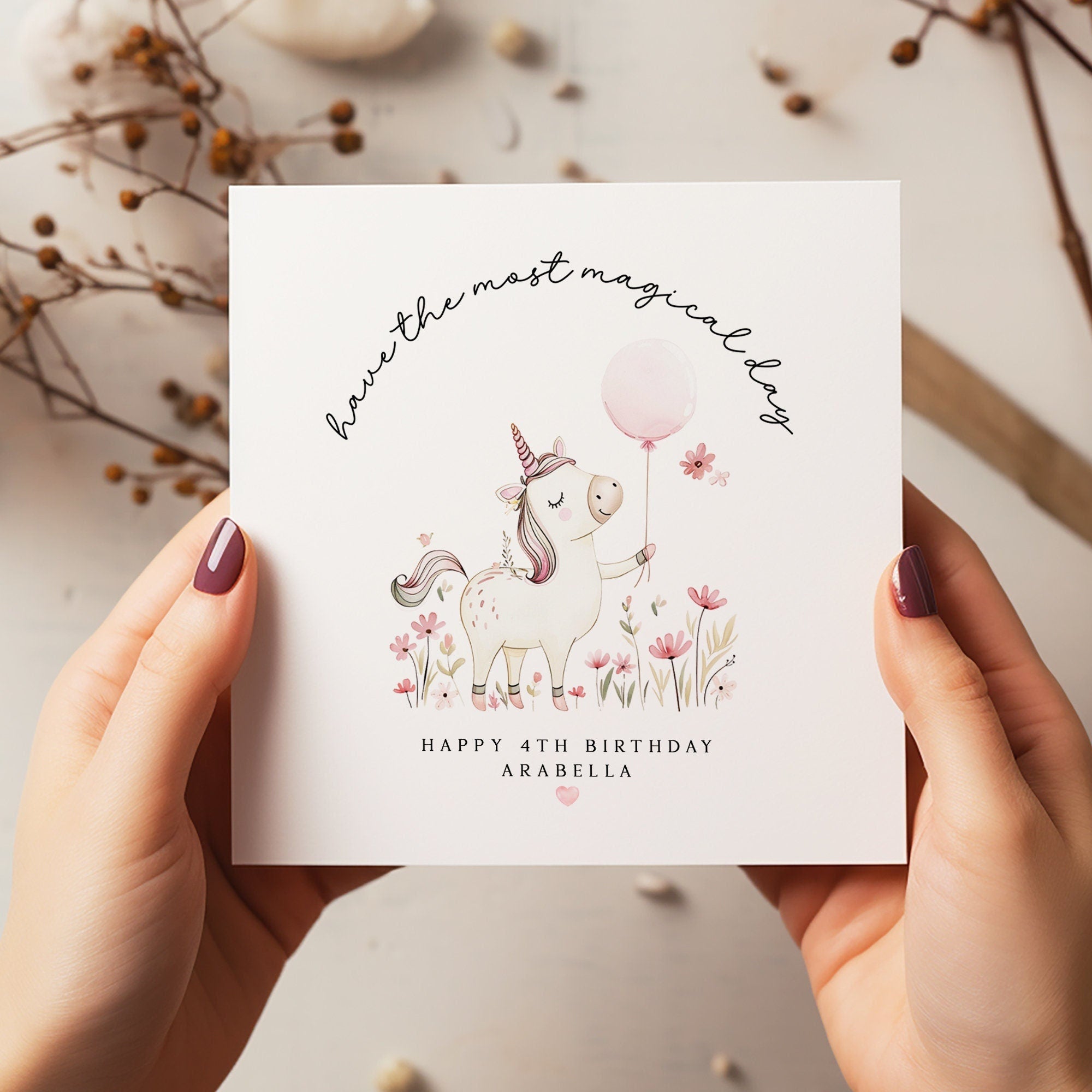 Personalised Unicorn Card - Happy Birthday - Birthday Card - Kids Birthday Card - Magical Birthday - C1401