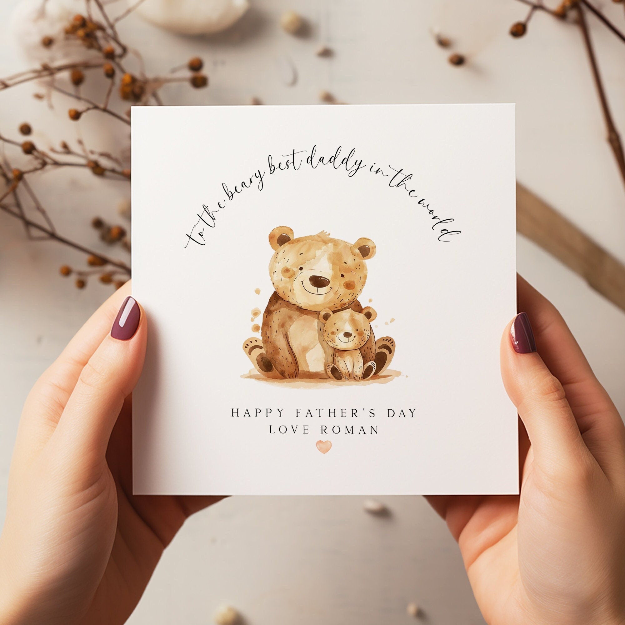 Happy Father's Day Card - Daddy Bear Card - Father's Day Card - Dad Greeting Card - First Time Dad - C1414