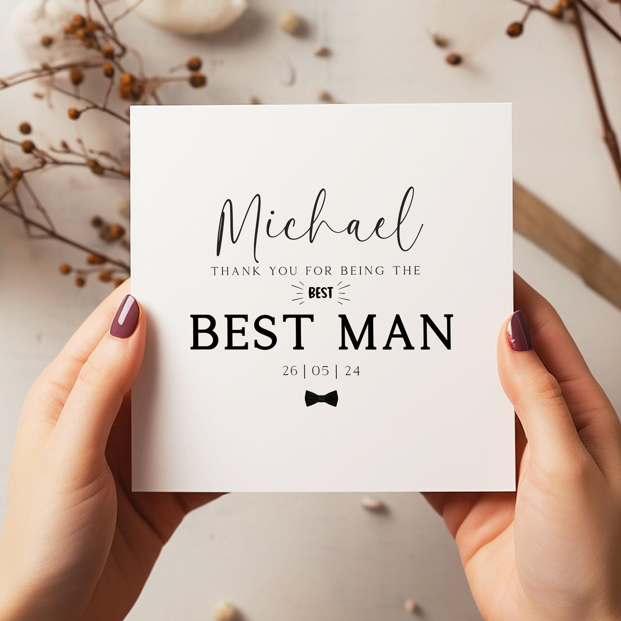 Thank You Best Man Card - Personalised Best Man Card - Wedding Cards - C1322