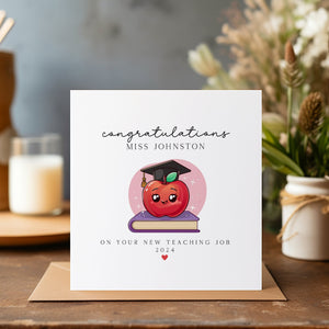 Congratulations New Teacher Card - Teacher Gift - Newly Qualified Teacher - Teaching Graduate - C1444