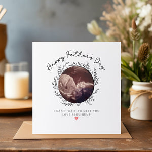 Happy Father's Day From The Bump Scan Card - Daddy To Be Card - Father's Day Card - Dad Greeting Card - First Time Dad - C1394