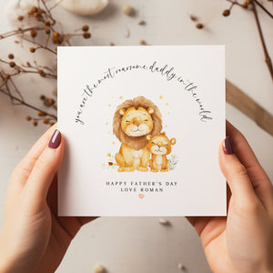 Happy Father's Day Card - Daddy Lion Card - Father's Day Card - Dad Greeting Card - First Time Dad - C1404