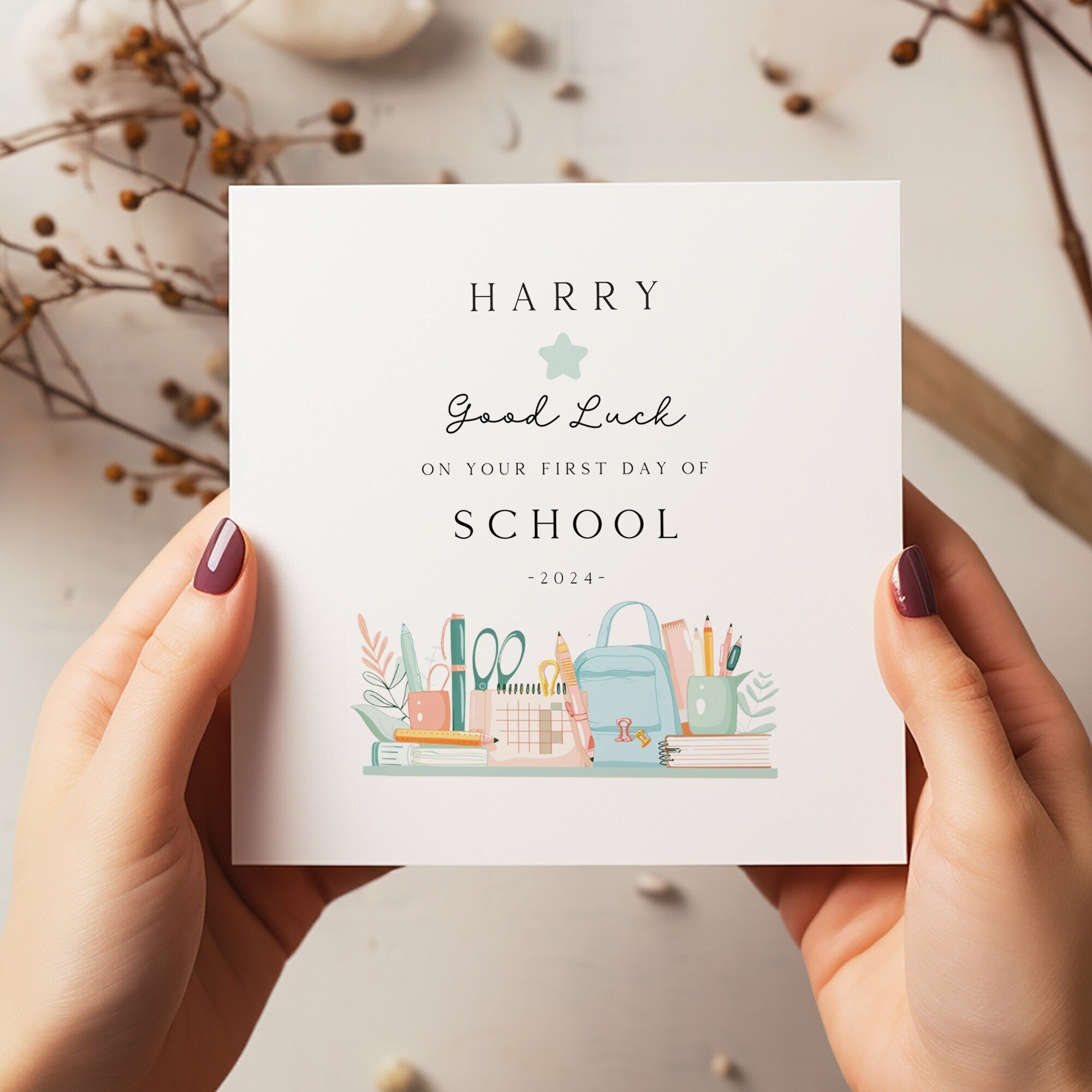 Personalised First Day Of School Card - New School Card - Going To School Card - Reception Card - C1482