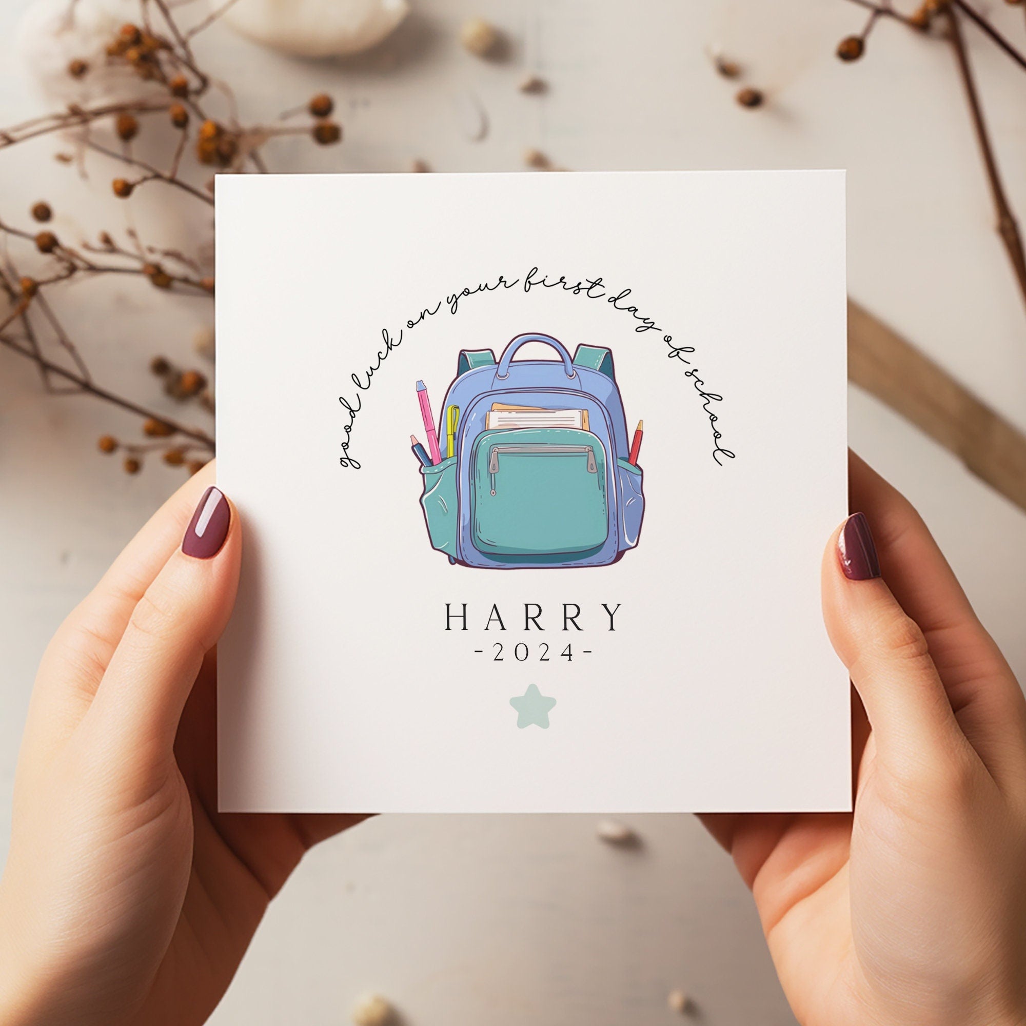 Personalised First Day Of School Card - New School Card - Going To School Card - Reception Card - C1483