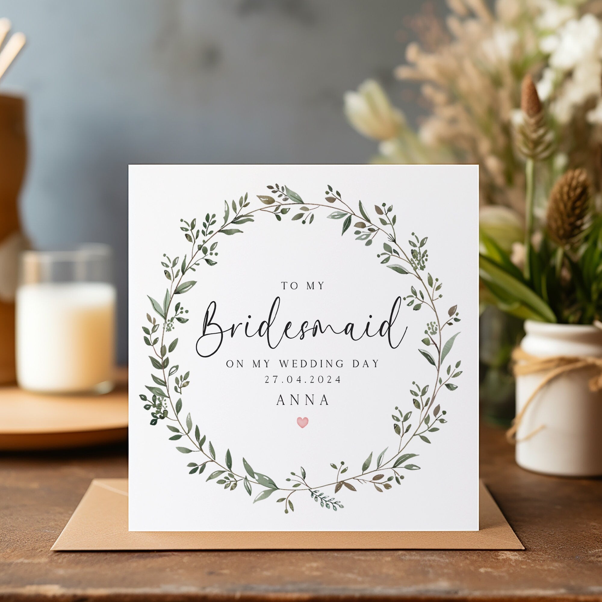 Thank You Bridesmaid Card - Bridesmaid Card - Wedding Cards - C1490