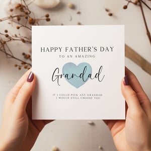 Happy Father's Day Card - Grandad Heart Card - Father's Day Card - Grandad Birthday - C1542