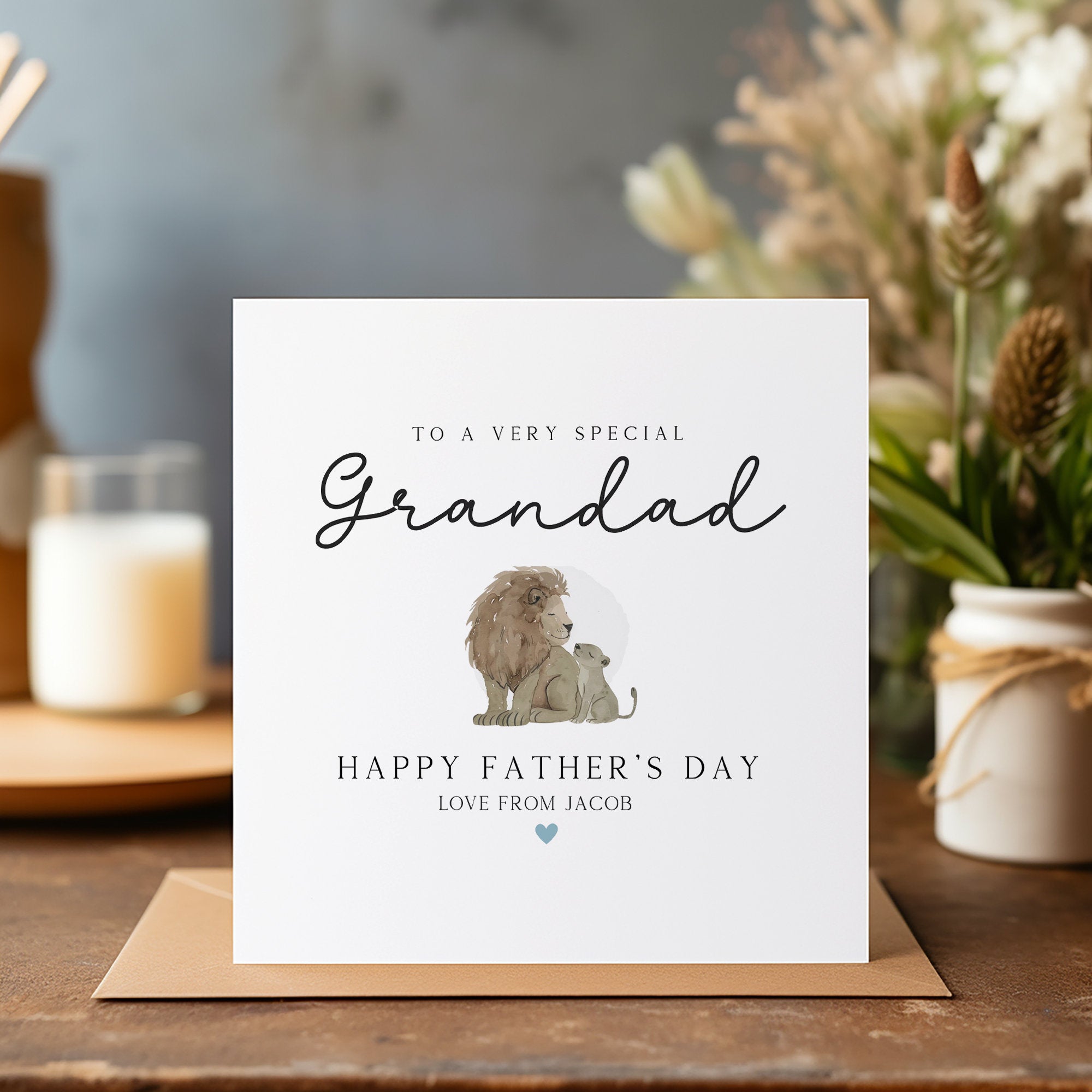 Happy Father's Day Card - Grandad Heart Card - Father's Day Card - Grandad Birthday - C1544