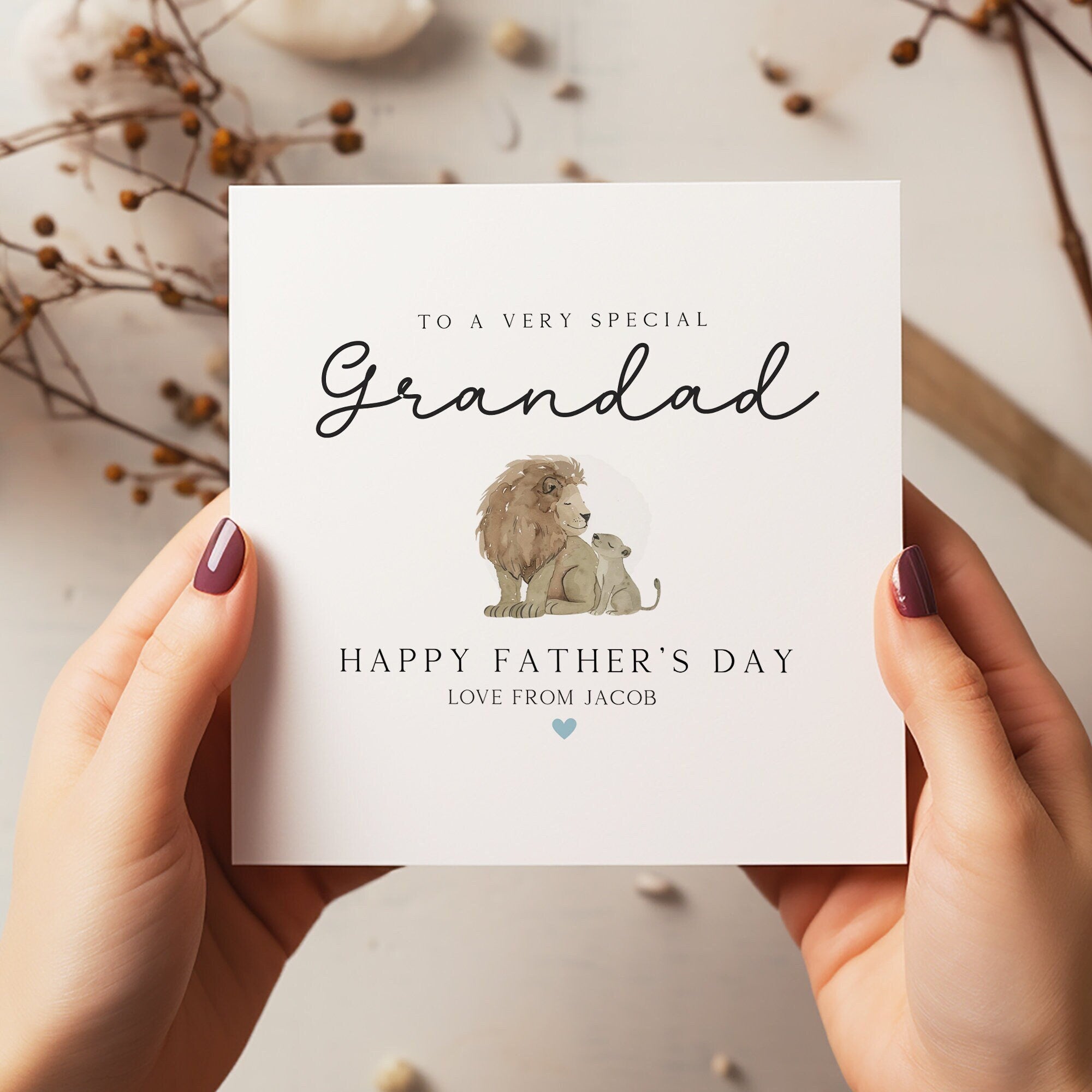 Happy Father's Day Card - Grandad Heart Card - Father's Day Card - Grandad Birthday - C1544