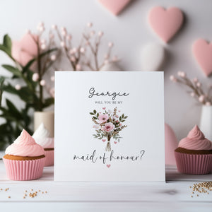 Will You Be My Maid Of Honour Card - Maid Of Honour Card - Wedding Cards - Bridesmaid Card - C1586