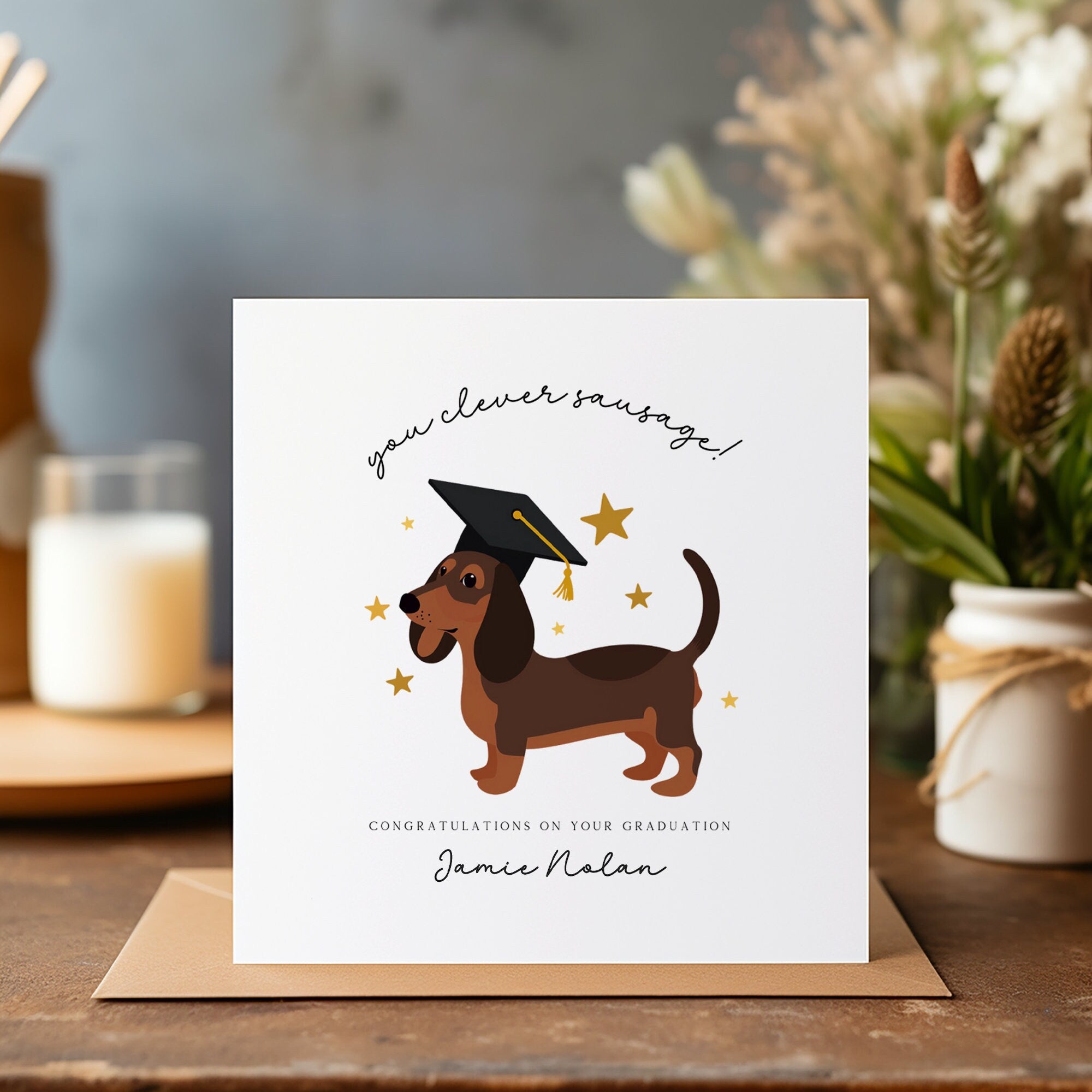 Personalised Clever Sausage Graduation Card - Graduated Card - Celebration Card - C1604