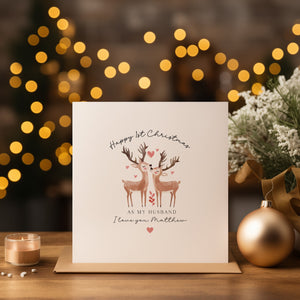 Personalised 1st Christmas Married Card - Husband Christmas - Wife Christmas - First Married -C1608