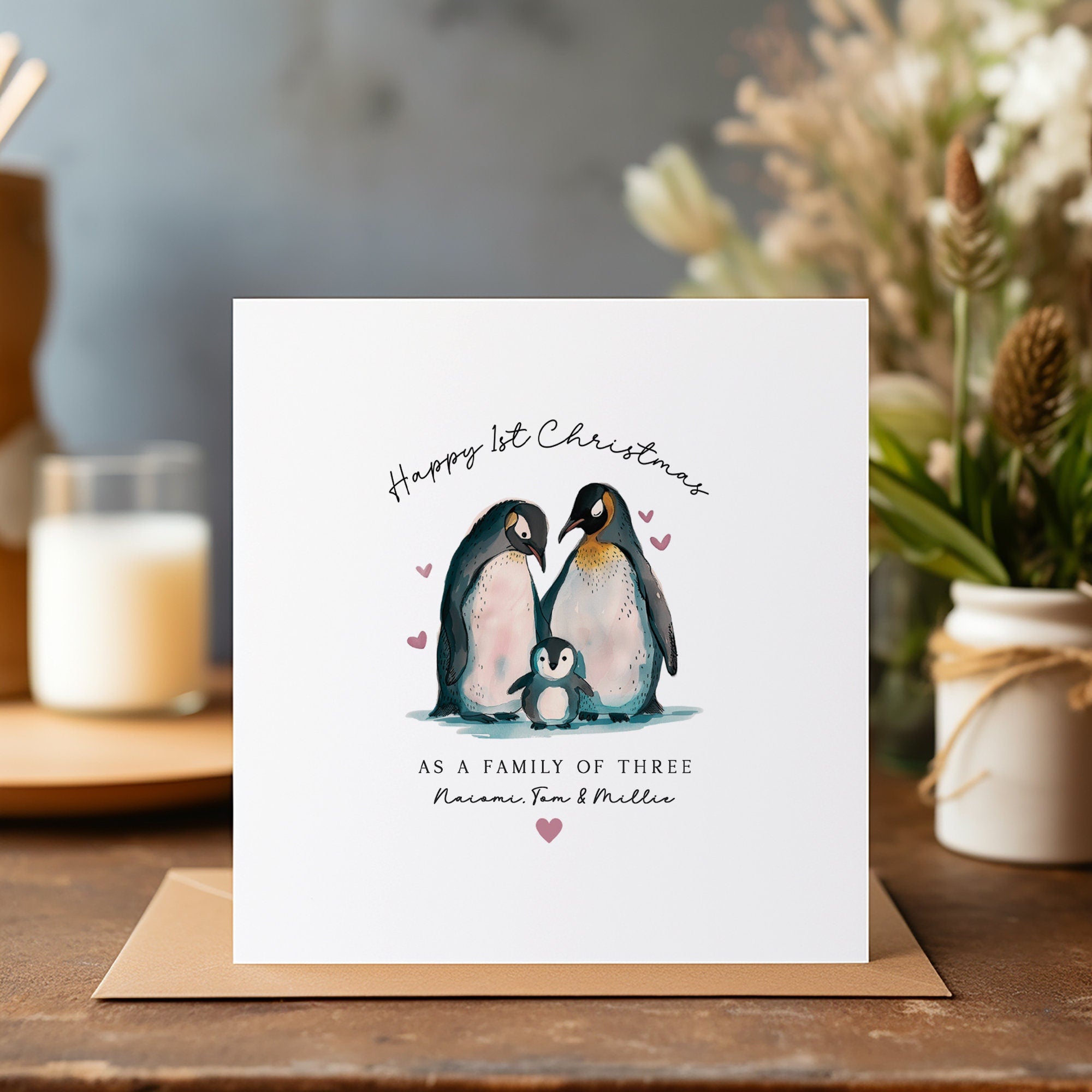 Personalised 1st Christmas As A Family Card - Christmas Card - Grandchild Christmas Card - Baby's First Christmas - C1610