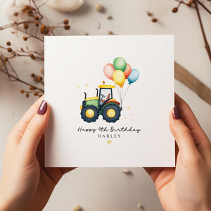 Personalised Tractor Birthday Card - Happy Birthday - Birthday Card - Kids Birthday Card - C1682