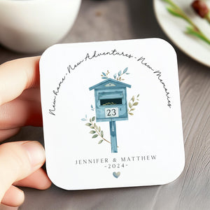 Personalised Post Box New Home Coaster - Housewarming Gift - Drinks Coaster - CS1003