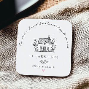 Personalised New Home Coaster - Housewarming Gift - Drinks Coaster - CS1005