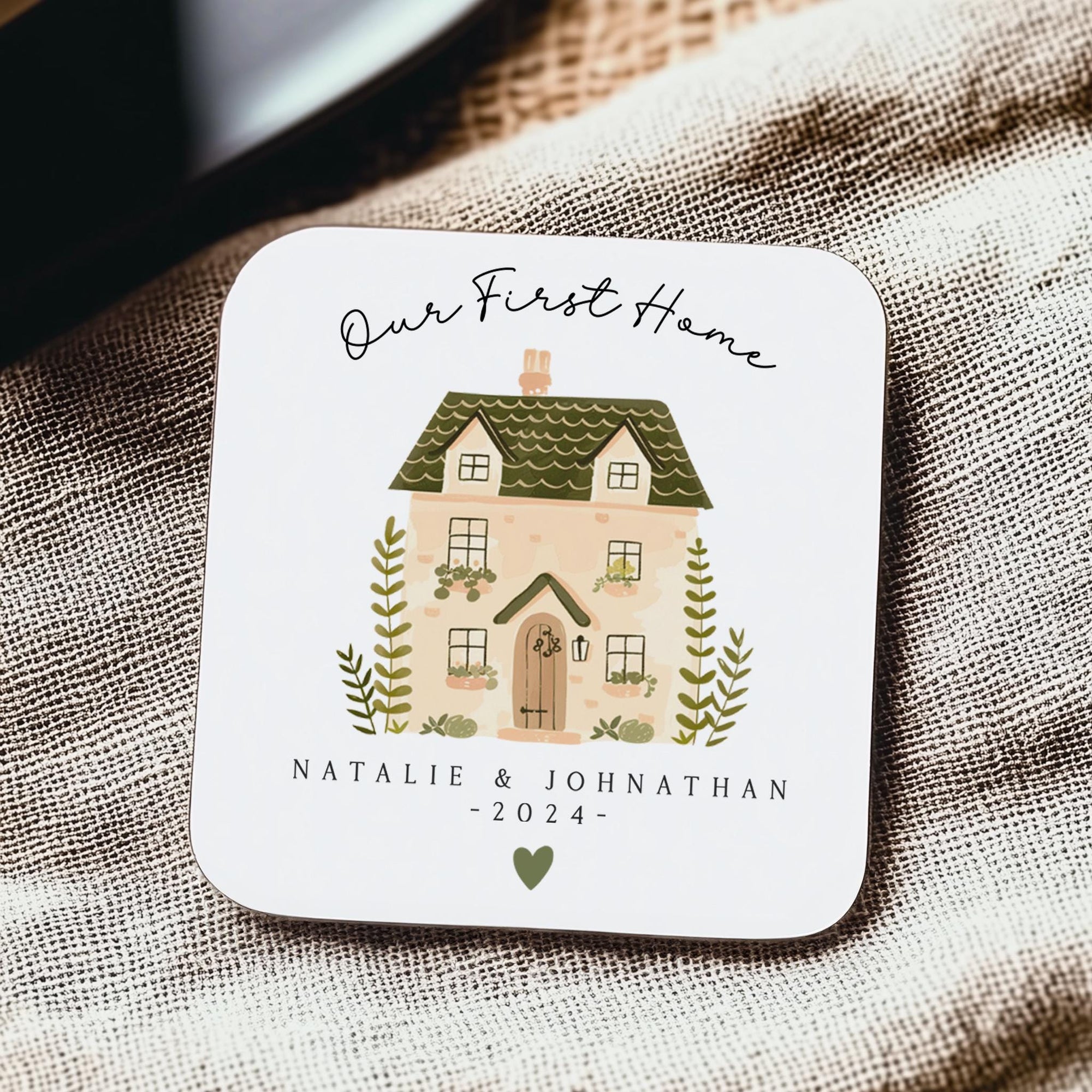 Personalised First Home Coaster - Housewarming Gift - Drinks Coaster - CS1009