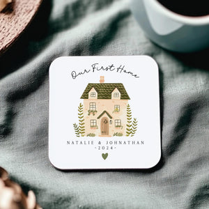 Personalised First Home Coaster - Housewarming Gift - Drinks Coaster - CS1009