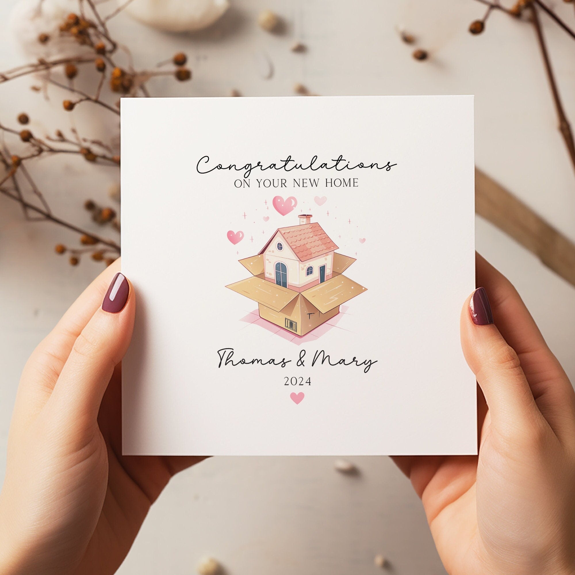 Personalised New Home Card - New Home Gift - Congratulations On Your New Home - Happy Moving Day - New Home Card For Friends - C1593