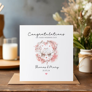 Personalised Wedding Card - Wedding Day Card - Wedding Card - Mr & Mrs Card - Newlyweds Bride and Groom - Newlyweds - C1595