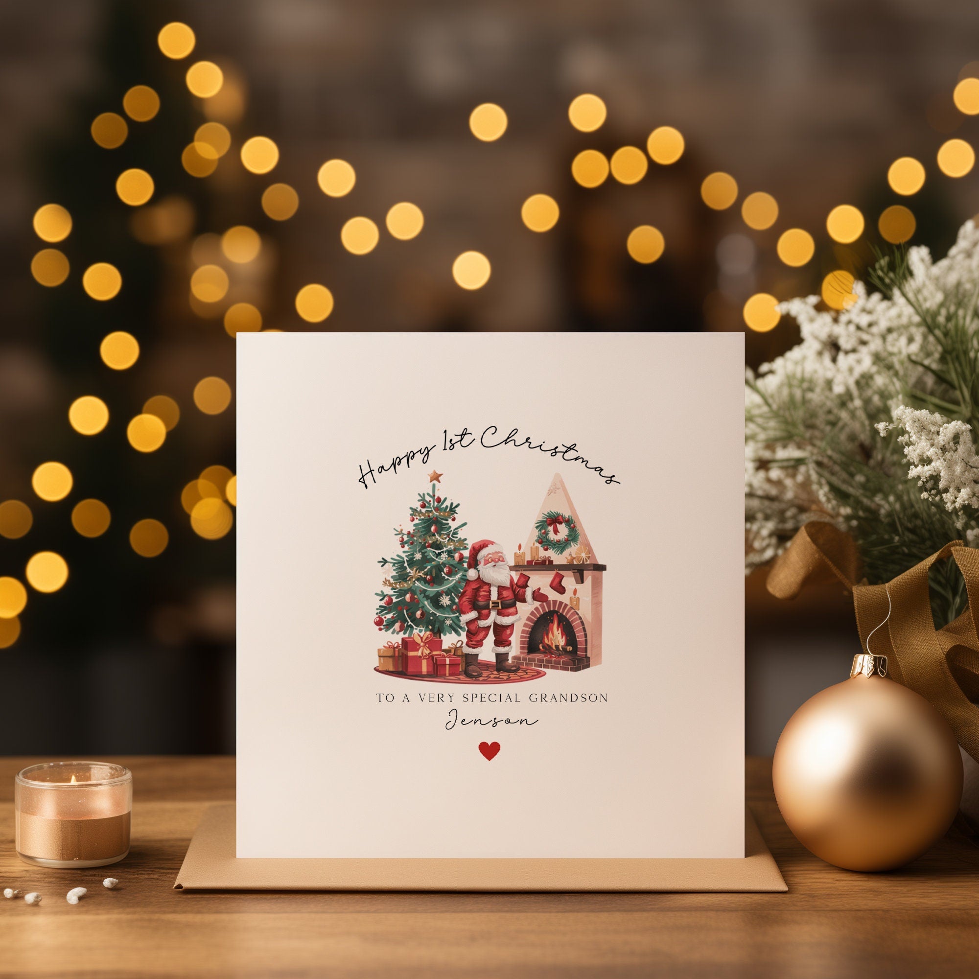 Personalised 1st Christmas Card - Christmas Card - Grandchild Christmas Card - Baby's First Christmas - Baby Christmas Card - C1607