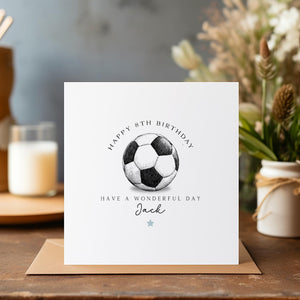 Personalised Football Birthday Card - Happy Birthday - Kids Birthday Card - C1718