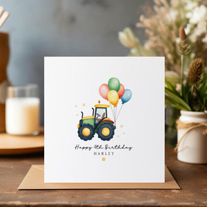 Personalised Tractor Birthday Card - Happy Birthday - Birthday Card - Kids Birthday Card - C1682