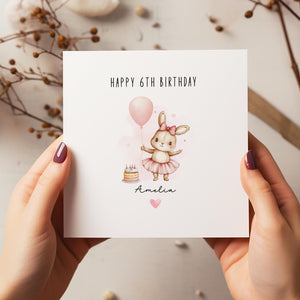 Personalised Bunny Birthday Card - Happy Birthday - Birthday - Kids Birthday Card - C1683