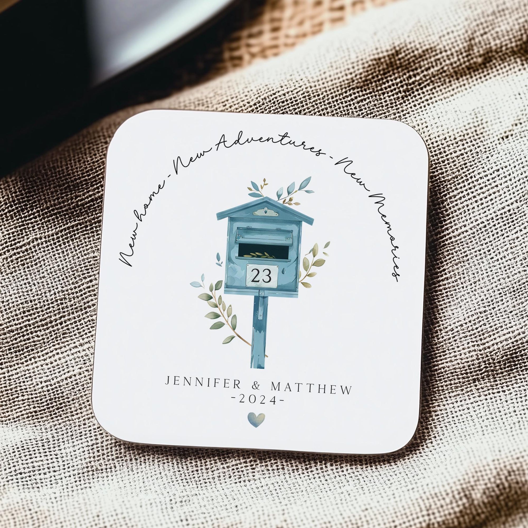 Personalised Post Box New Home Coaster - Housewarming Gift - Drinks Coaster - CS1003