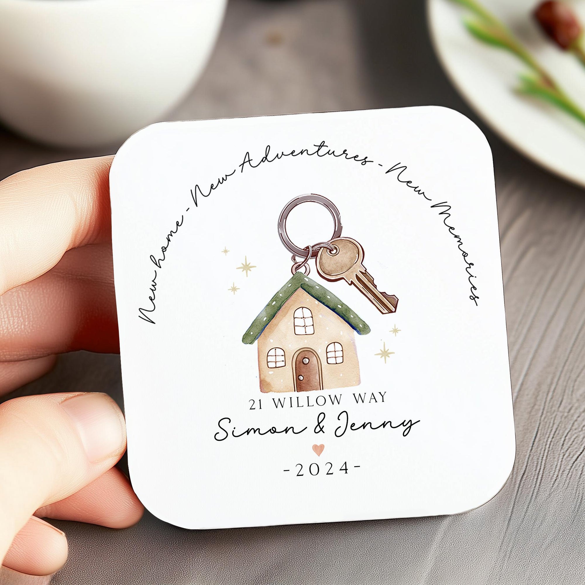 Personalised New Home Coaster - Housewarming Gift - Drinks Coaster - CS1007