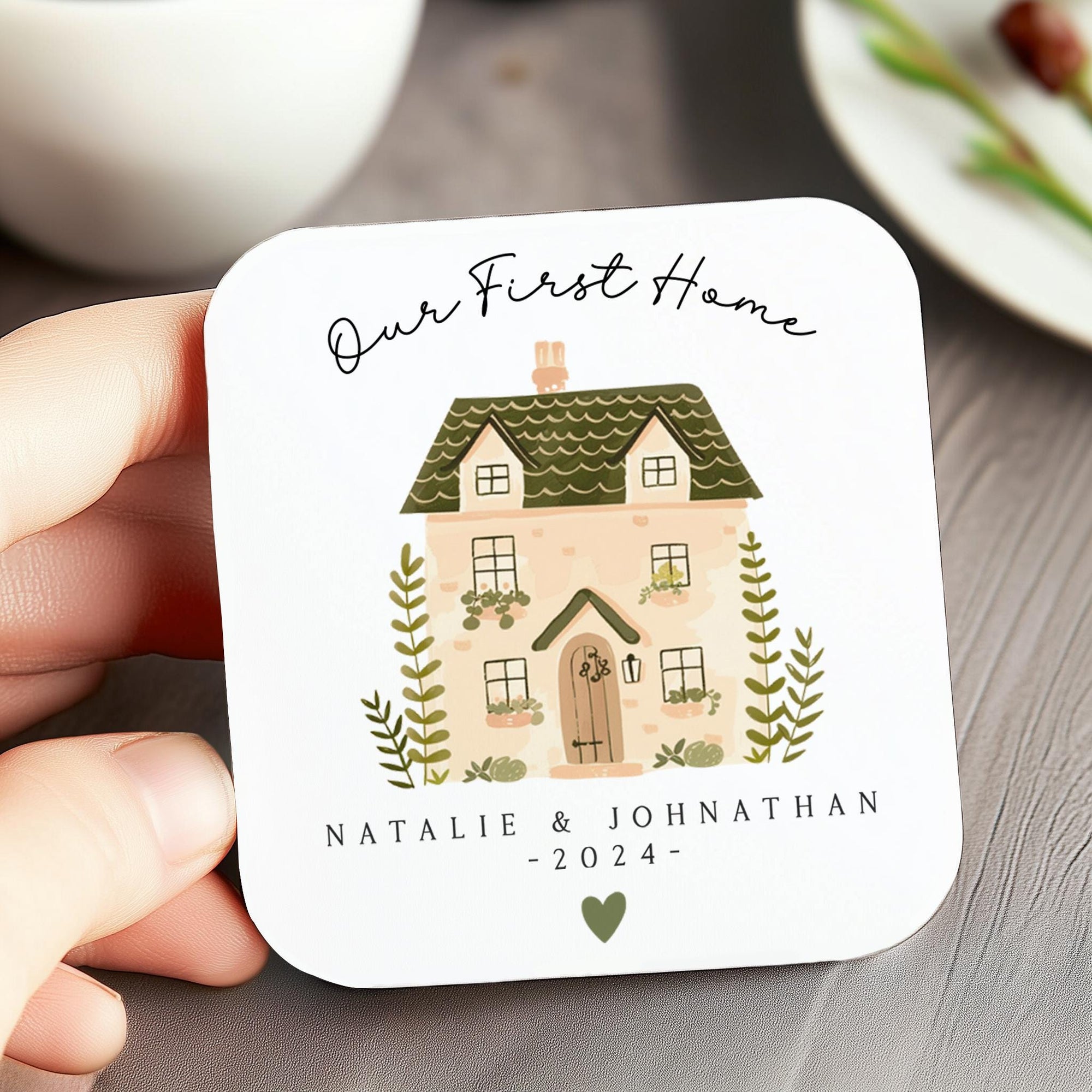 Personalised First Home Coaster - Housewarming Gift - Drinks Coaster - CS1009