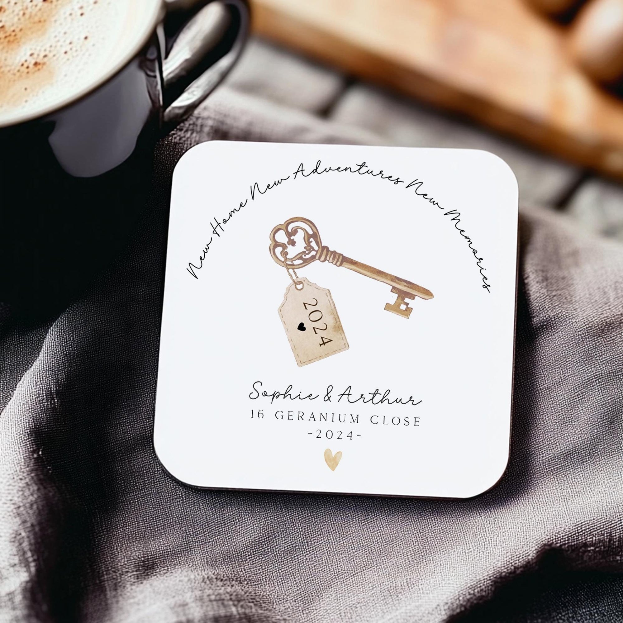 Personalised New Home Coaster - Housewarming Gift - Drinks Coaster - CS1010