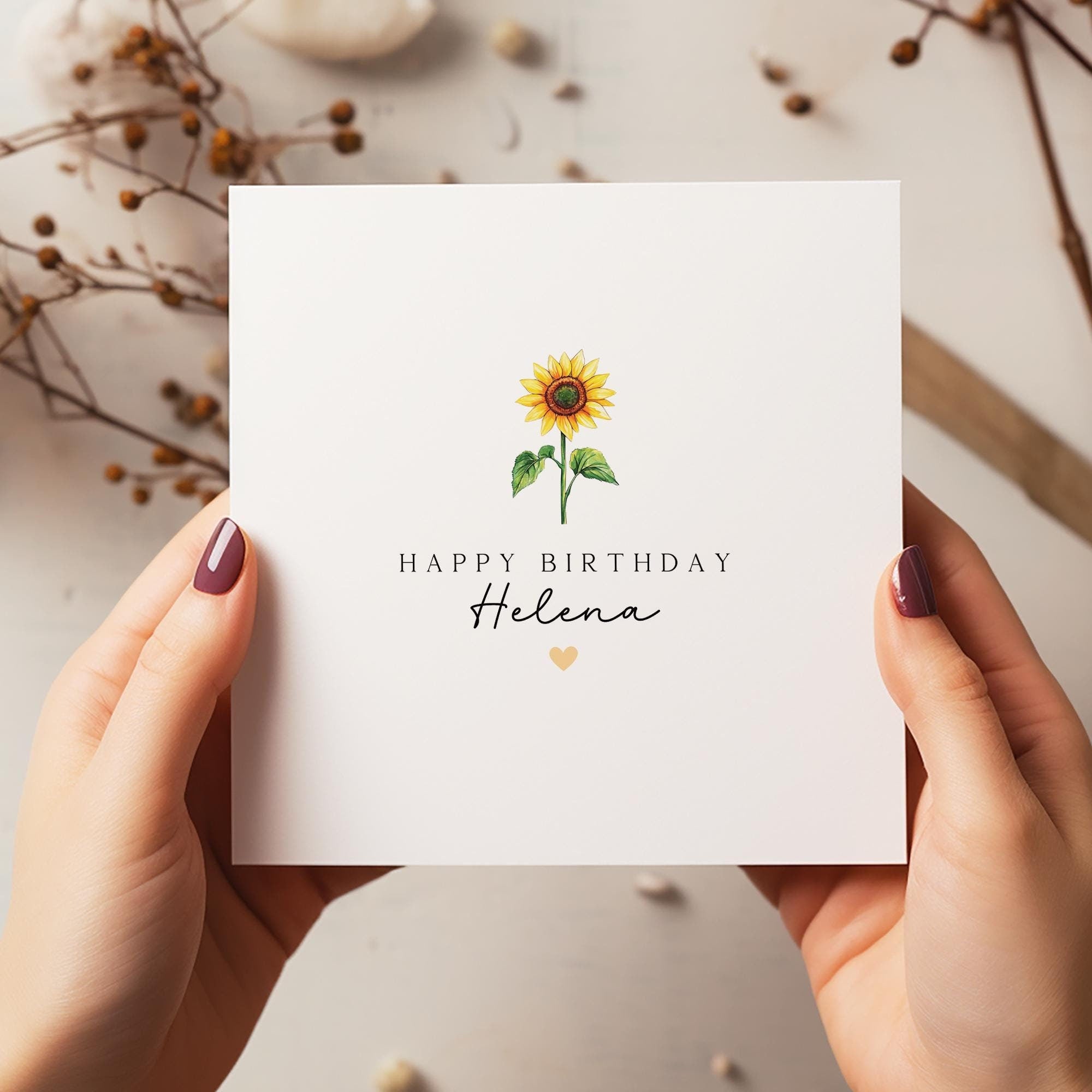 Personalised Birthday Flower Card - Birthday Card For Her - Friend Birthday - C1717