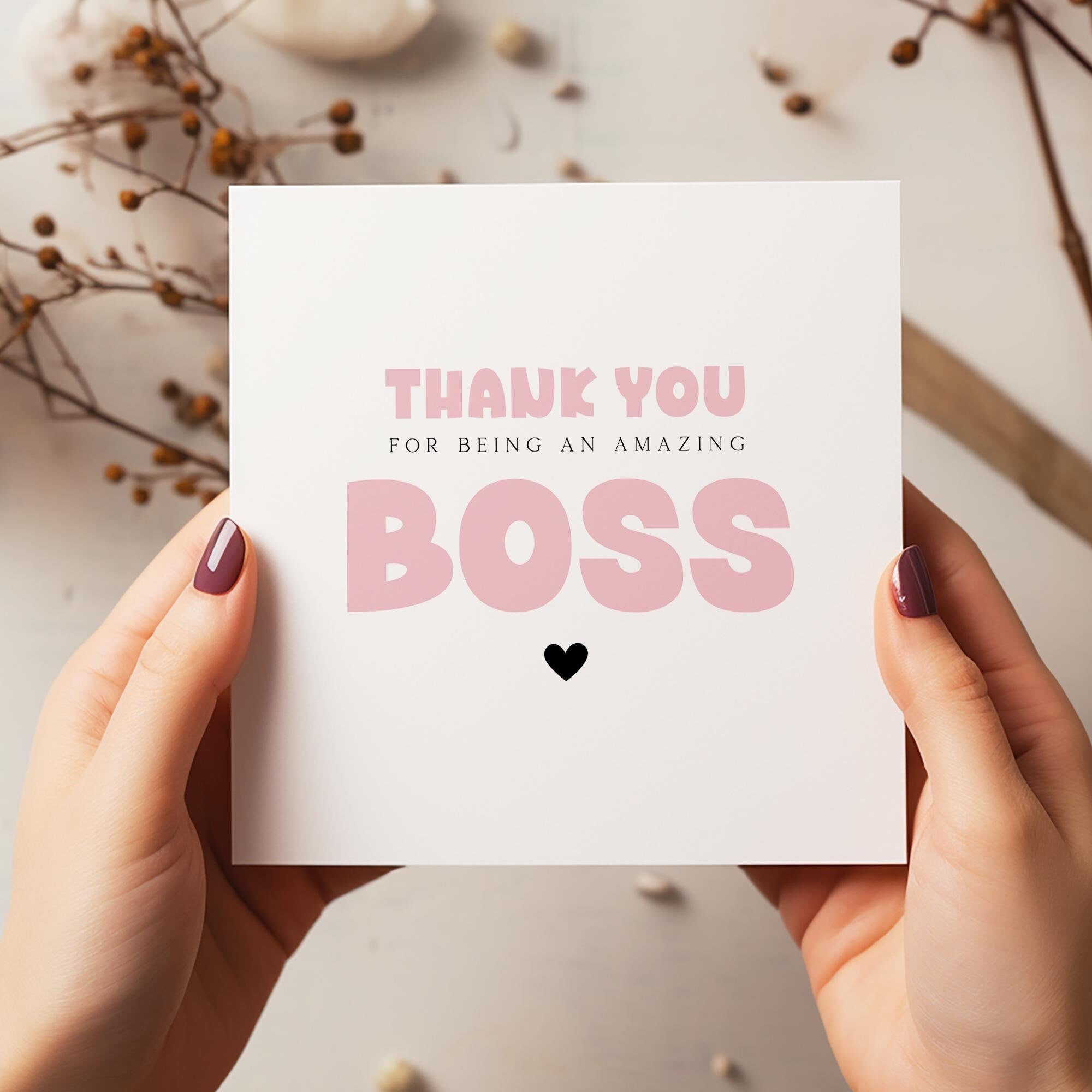 Thank You To My Boss Card - Personalised Card - A Big Thank You - Wonderful Boss - C1730