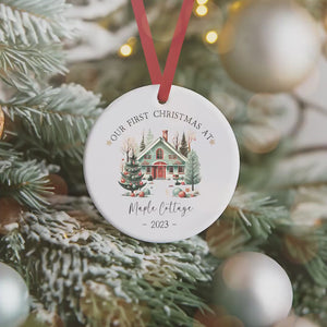 Personalised New Home Ceramic Christmas Decoration - Housewarming Gift - New Home Bauble - First Home Christmas Decoration