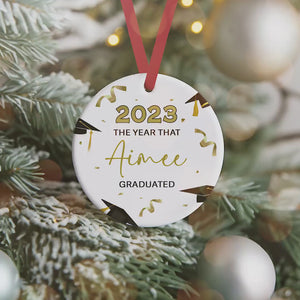 Personalised Graduation Ceramic Christmas Decoration - Graduated Gift - Graduation Bauble - Grad Christmas Decoration